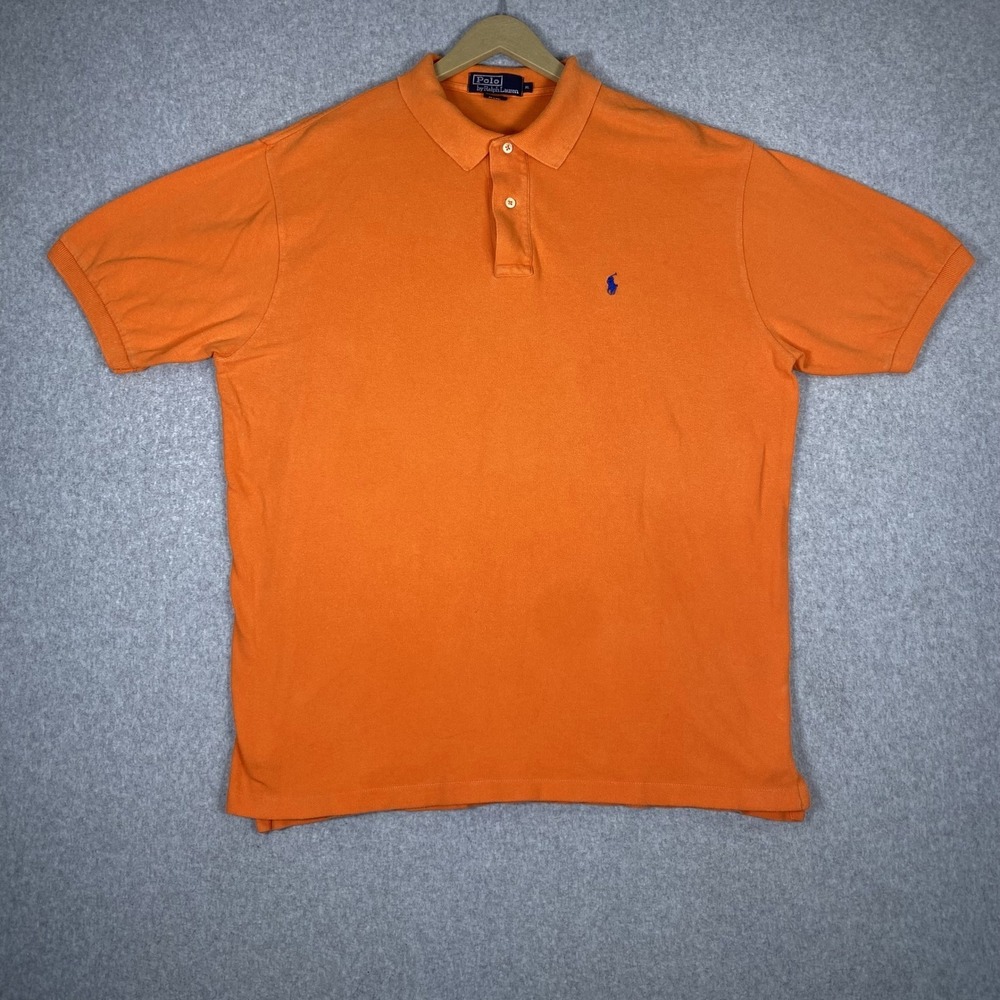 Polo Ralph Lauren Polo Shirt Mens XL Orange Short Sleeve Cotton Pique Pony Logo